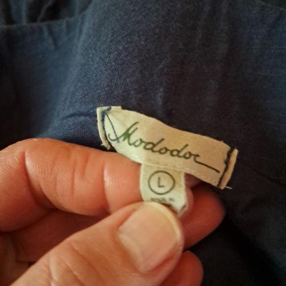 Mododoc Navy Pull On Cotton Midi Skirt Size Large. - Picture 5 of 6